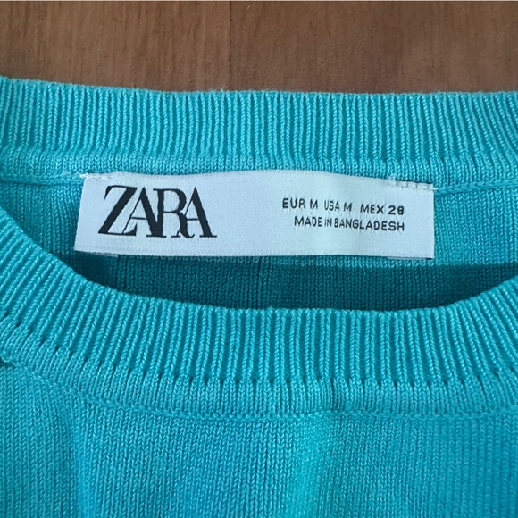 Zara Blue Crop Top Athletic Style - Picture 2 of 3